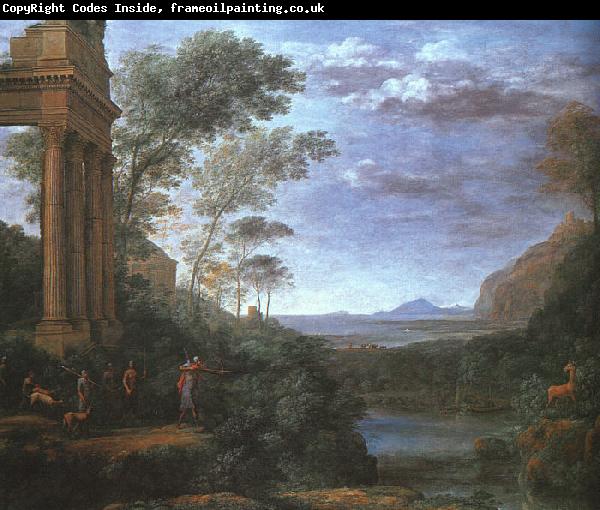 Claude Lorrain Landscape with Ascanius Shooting the Stag of Silvia